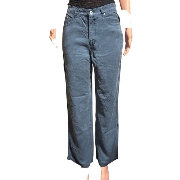 Pulp stovepipe jean high-waisted tencel teal pants M/8 - Picture 8 of 10